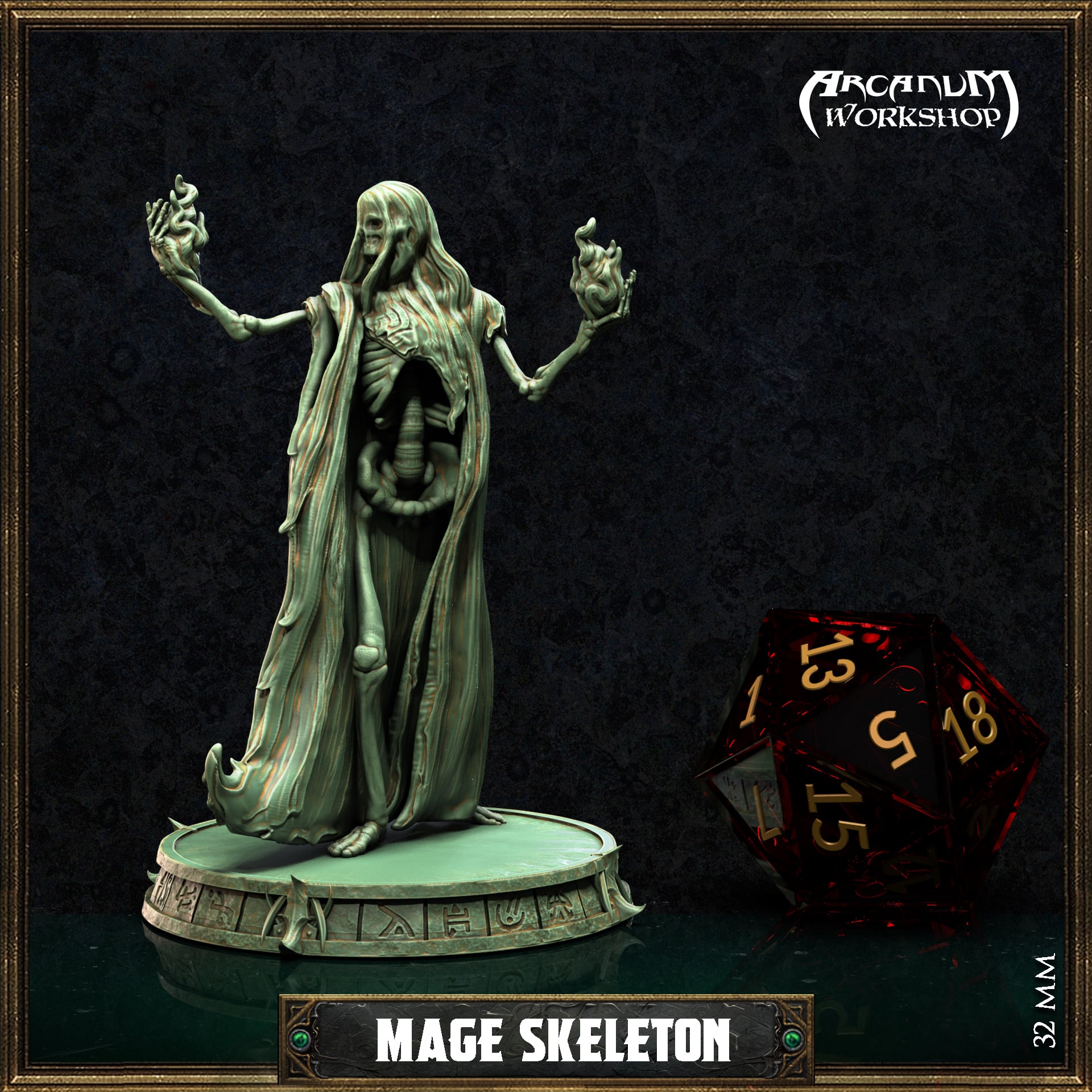 Skeleton Mage (32mm) 3d model