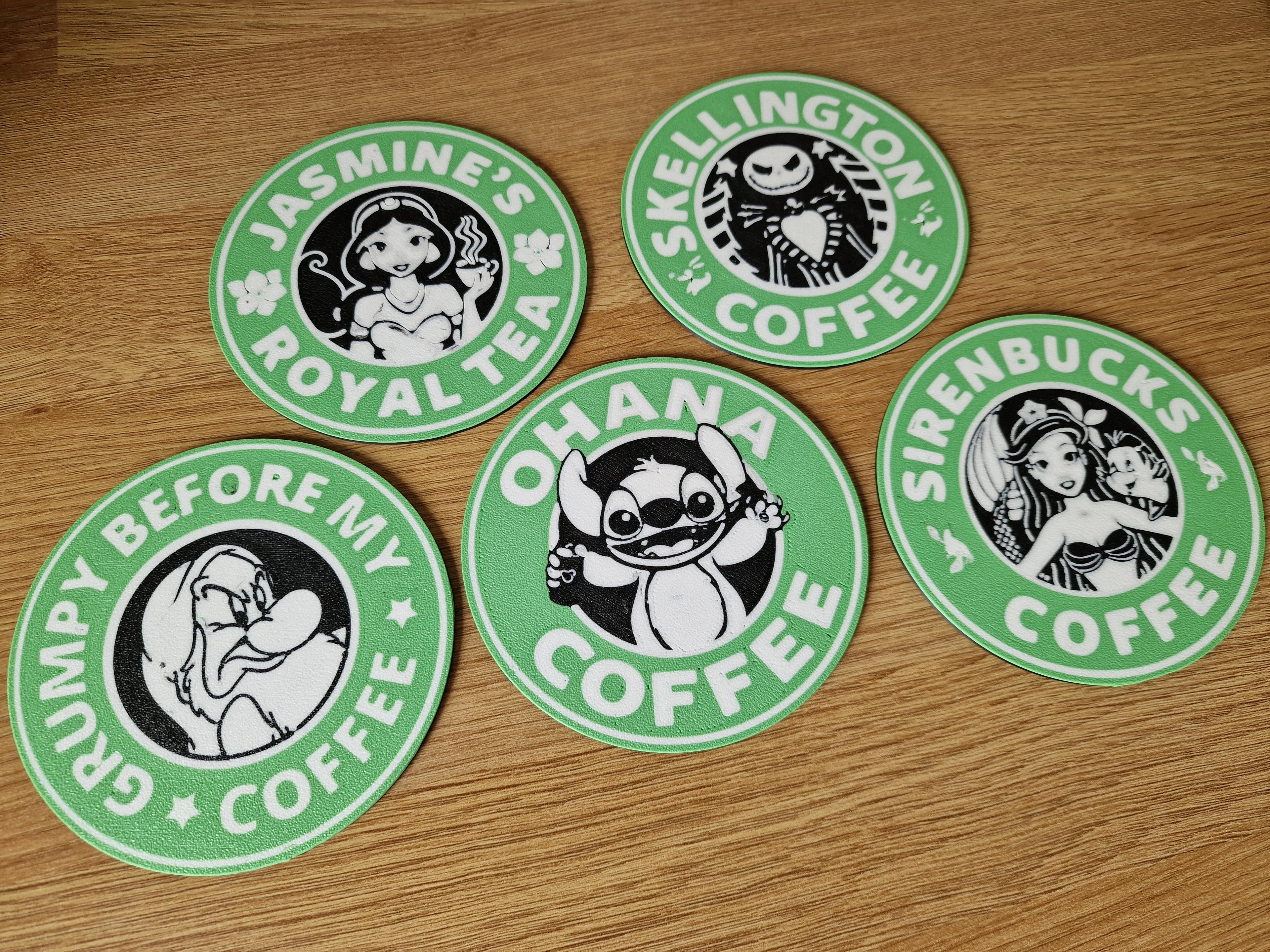 Disney Character Starbucks Style Coffee Coasters (AMS Ready) 3d model