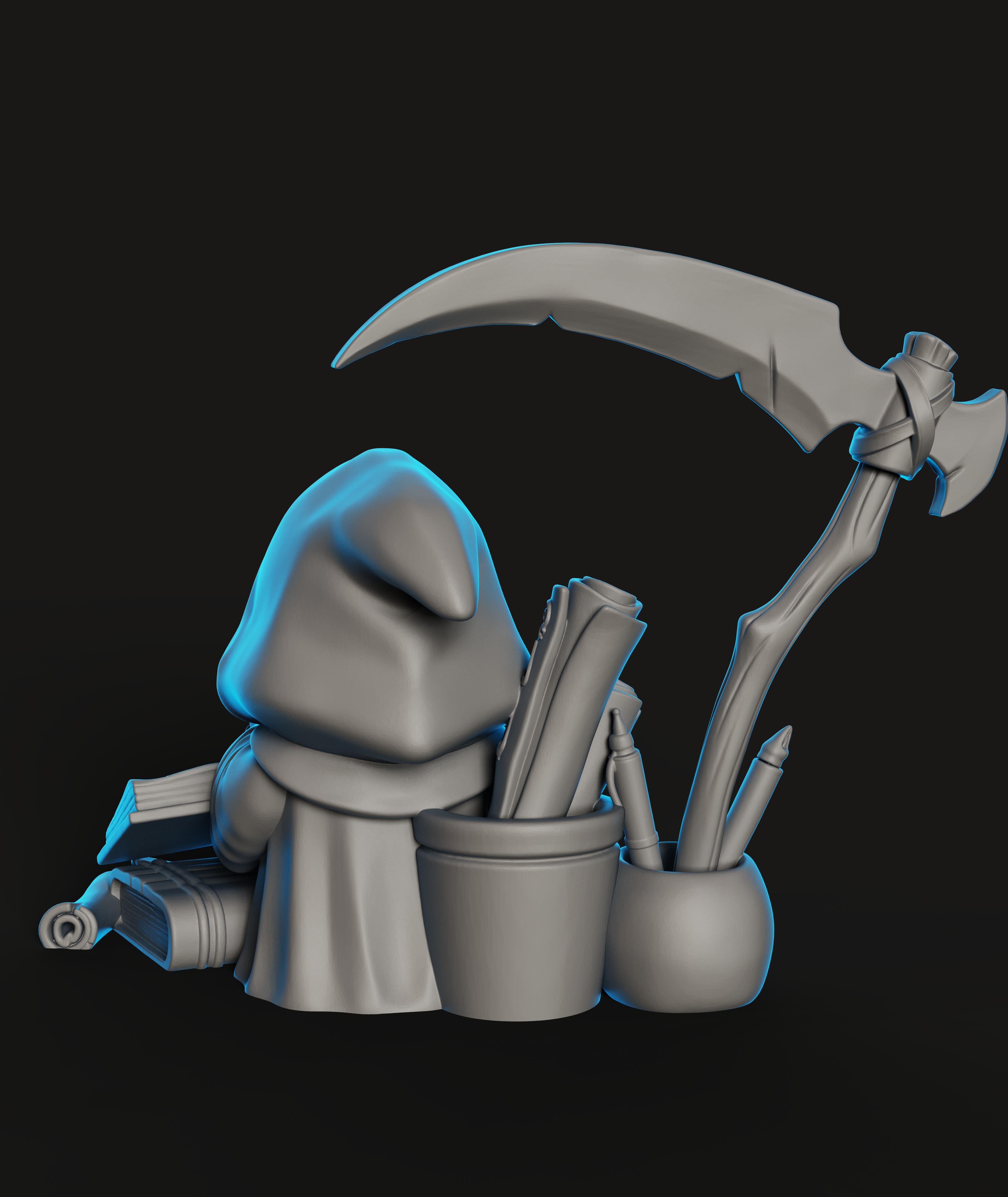 Grim Reaper Desk Set STL | Gothic Decor | Functional 3d model