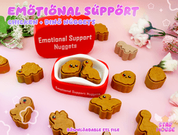 Dino Nuggie Clickers + Emotional Support Box 3d model