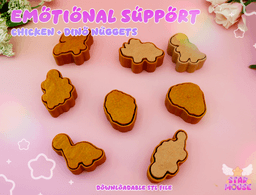 Dino Nuggie Clickers + Emotional Support Box 3d model