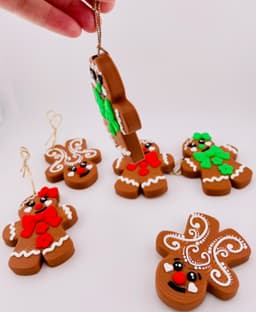 Gingerbread People Ornament Set 3d model
