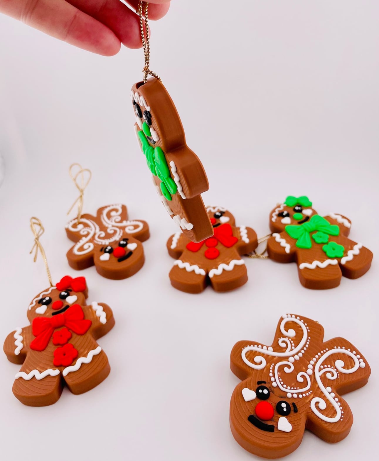 Gingerbread People Ornament Set 3d model