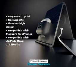 Small Smart Devices Organizer with AirPods slot to keep them 3d model