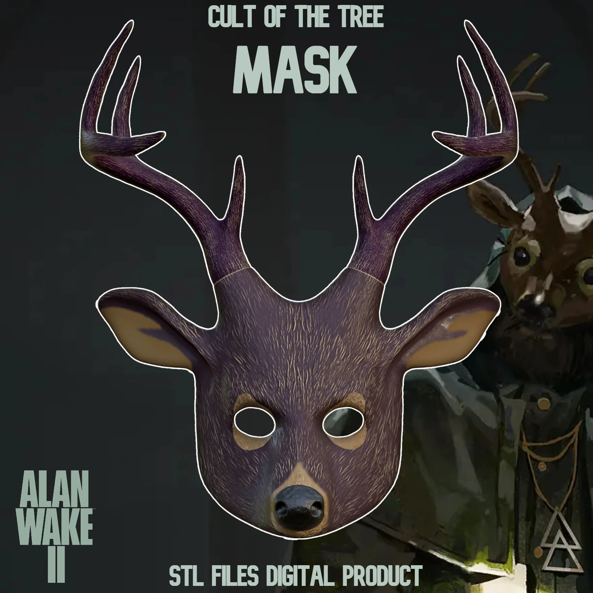 CULT OF THE TREE DEER MASK ALAN WAKE 2 3d model