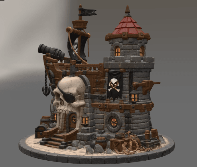 Pirate Skull Fortress STL File for 3D Print 3d model