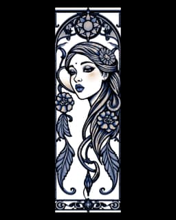 Tattoo designs featuring women and beautiful Line art - set of bookmarks 3d model