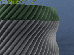 Hana Planter Pot, Scalloped Diagonal | Small, Medium, Large | Self Watering and Drip Tray 3d model