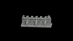 Modular Castle Wall Straight STL - Printable D&D Tabletop Terrain 3d model