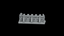 Modular Castle Wall Straight STL - Printable D&D Tabletop Terrain 3d model