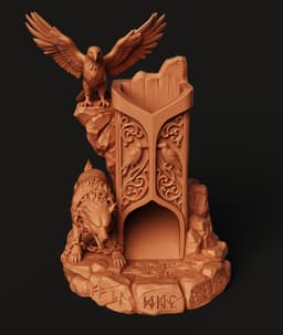 Norse Dice Tower STL | Viking 3D Print | Fenrir Eagle DnD 3d model