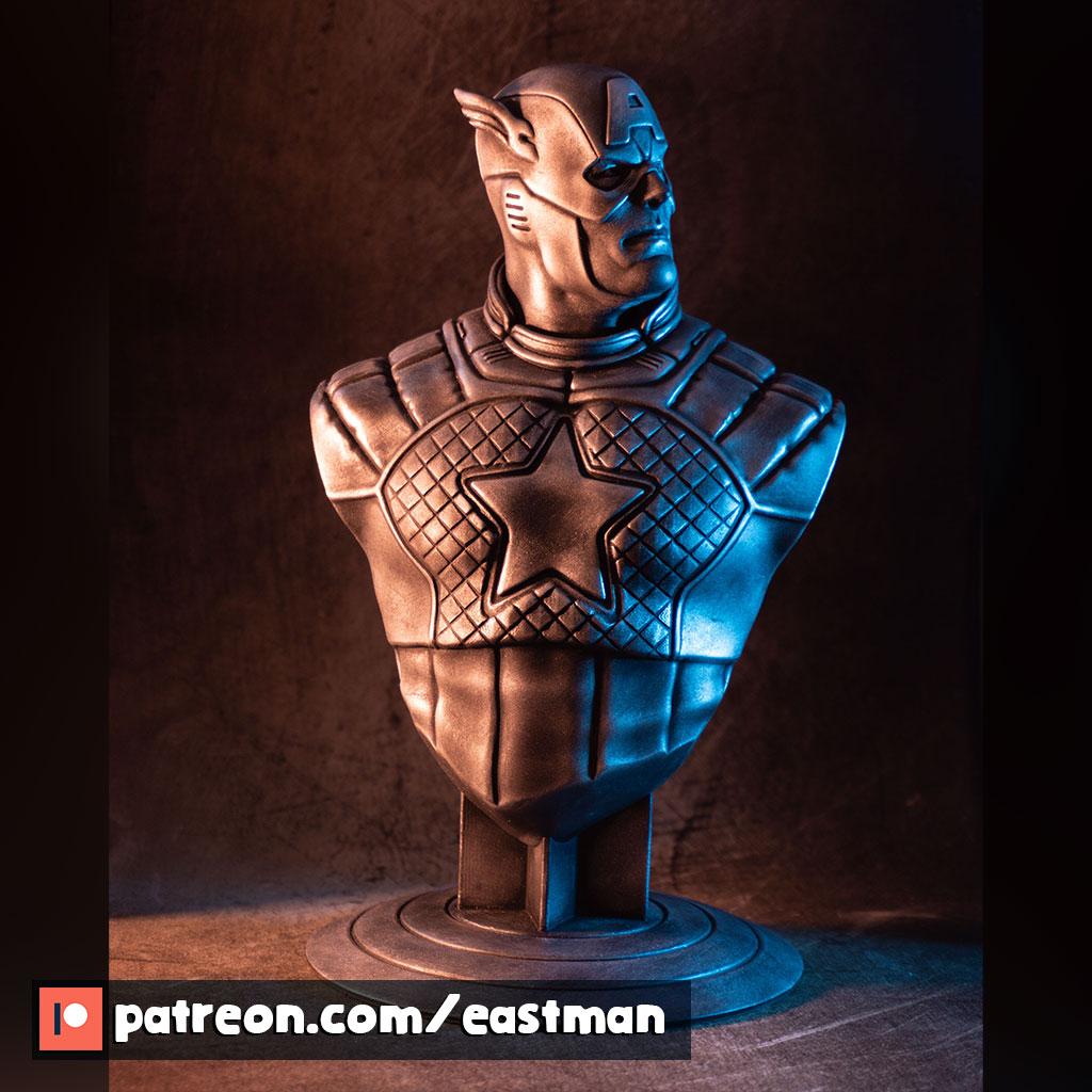 Captain America bust (fan art) 3d model