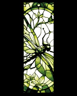 Stained Glass Dragonflies - Set of Bookmarks in Green 3d model