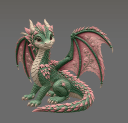 Blossom Meadow Dragon STL File for 3D Print 3d model