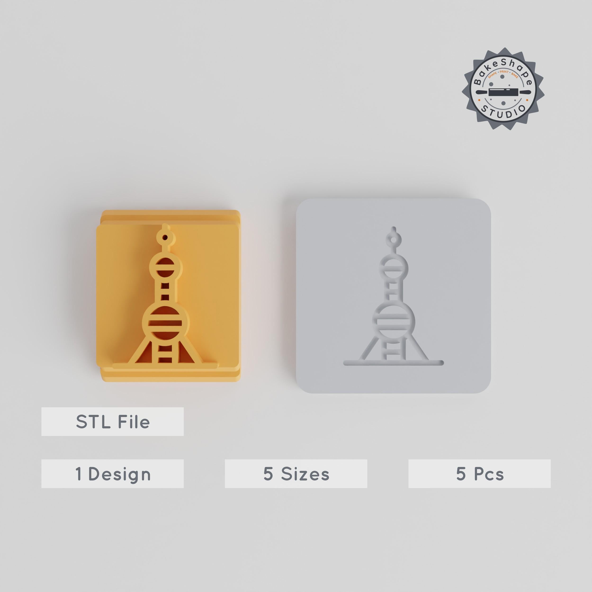 Pearl Tower Stamp Tile Set, 5 Motif Sizes, Ideal for Clay, Cookies & Fondant PRODUCT_4456 3d model