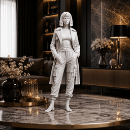 Urban Cleopatra Statue STL – Modern Egyptian Queen Fashion Figure | Unique 3D Print Sculpture 3d model