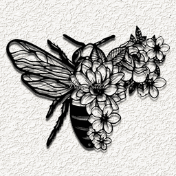 bee flowers wing WALL ART HOME DECOR 3d model