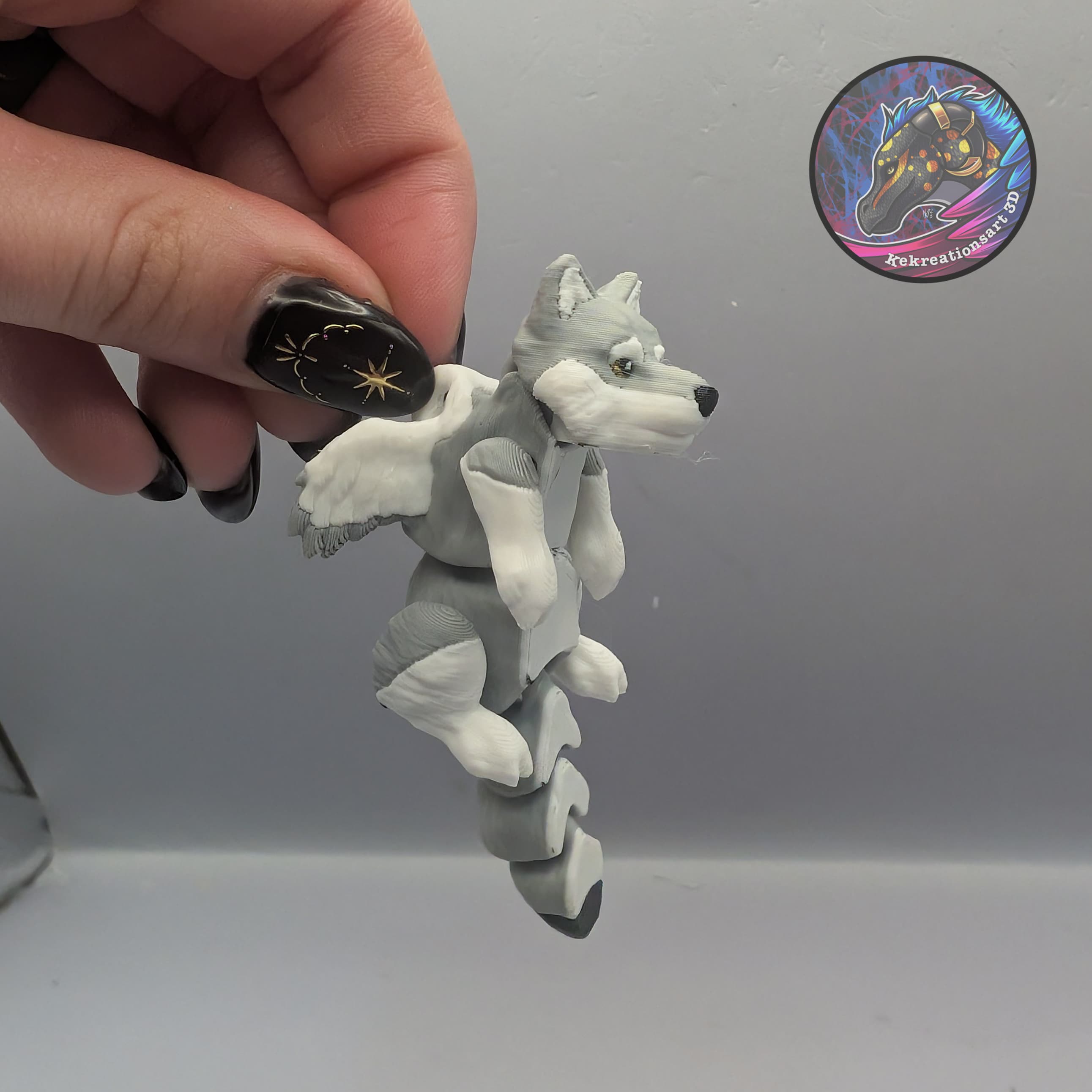 flexi scruffed winged wolf 3d model