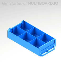 2x1x3.5 LU - Labelled - Magnetic - Grid Divided - Simple Multibin Drawer 3d model
