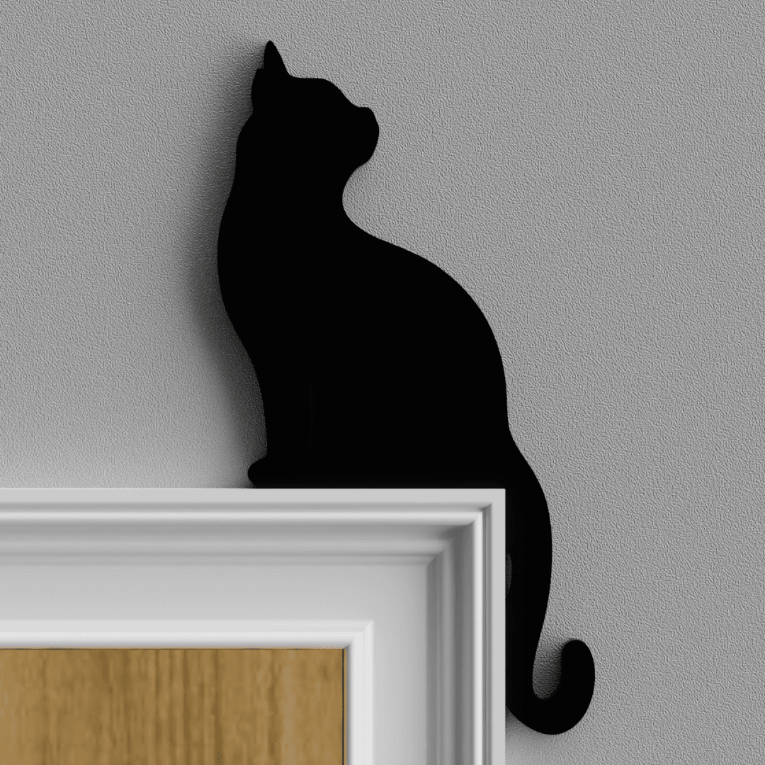 Black Cat Door Topper 3d model