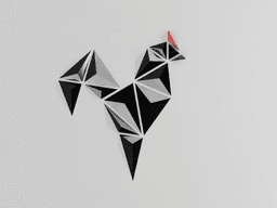 Minimalist Rooster wall art 3d model
