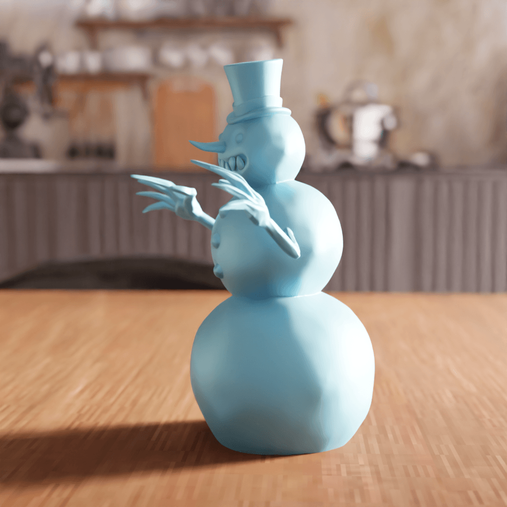 Spooky Whimsical Snowman Character 3d model