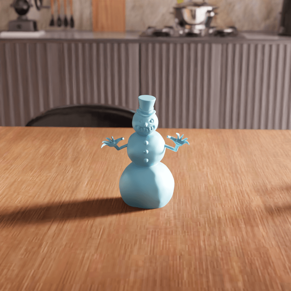 Spooky Whimsical Snowman Character 3d model