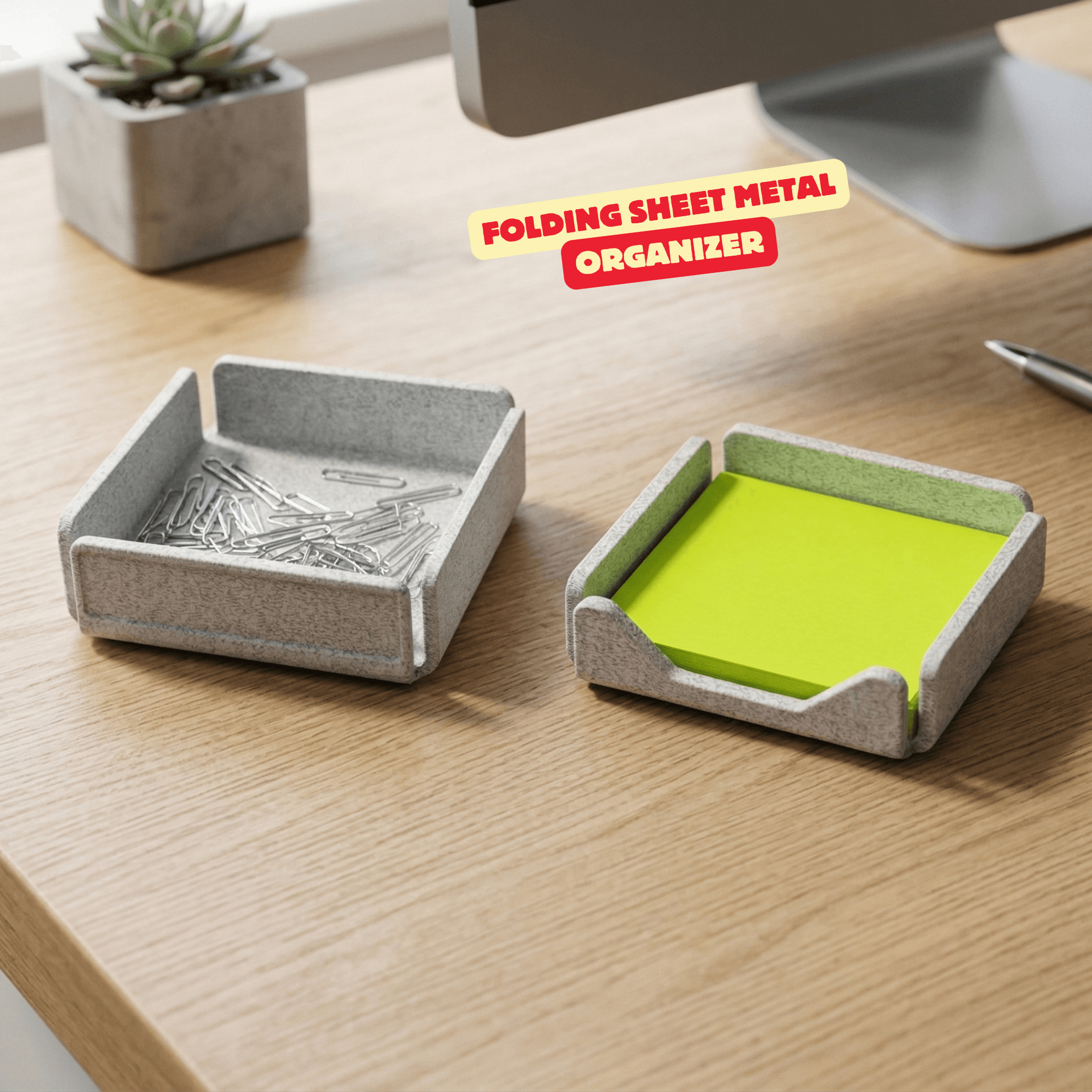 FOLDING SHEET METAL - ORGANIZER / OFFICE ESSENTIALS / MODERN & MINIMAL OFFICE DECOR 3d model