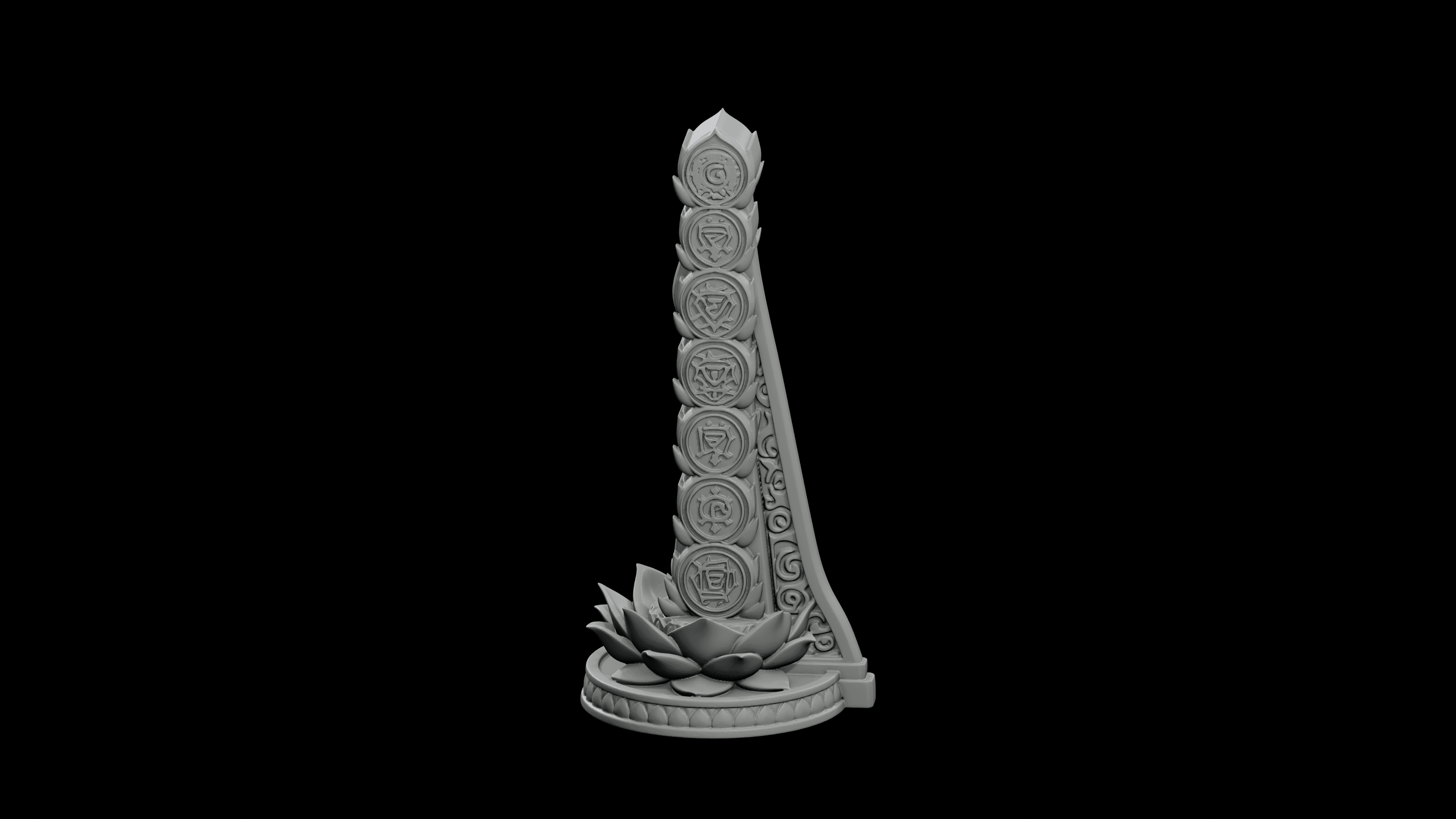 Seven Chakra Wheel Stand STL - Printable Spiritual Decor Object 3d model