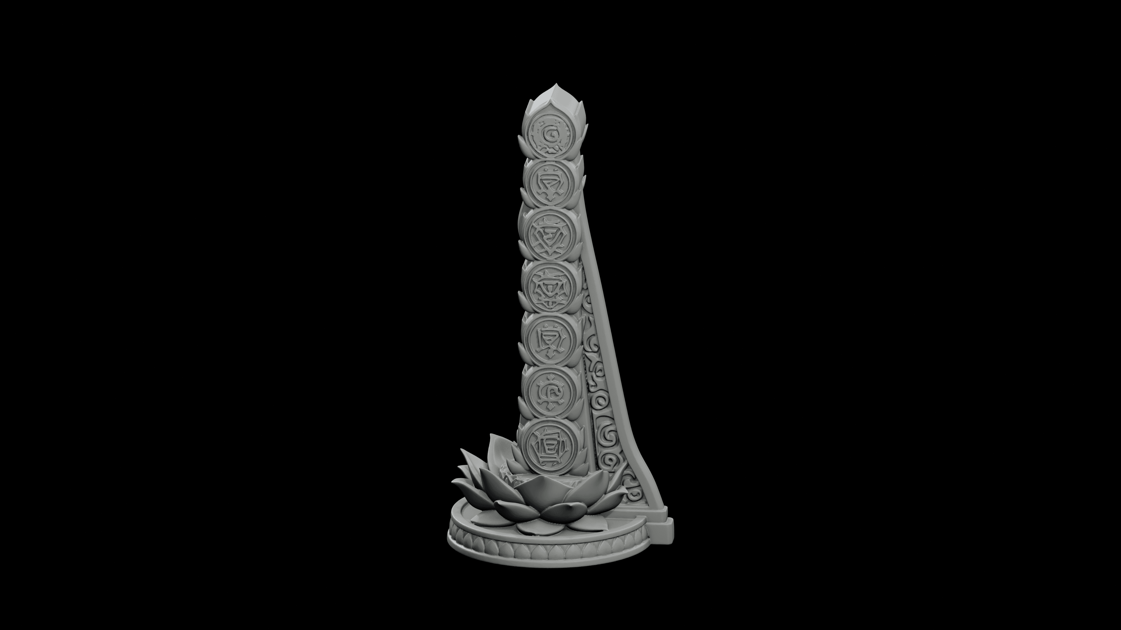 Seven Chakra Wheel Stand STL - Printable Spiritual Decor Object 3d model