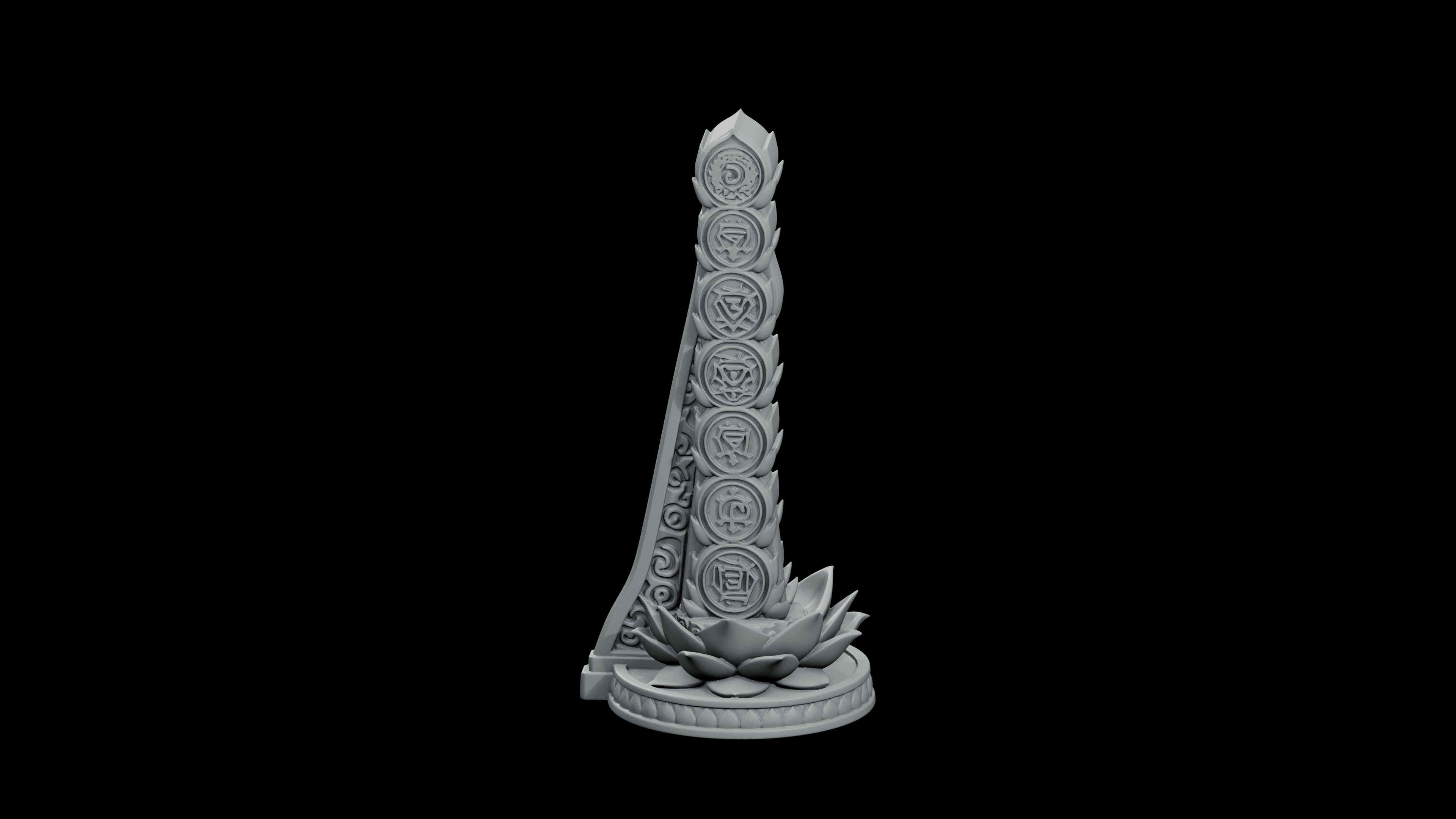 Seven Chakra Wheel Stand STL - Printable Spiritual Decor Object 3d model