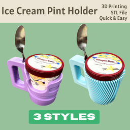 Ultimate Ice Cream Pint Holder with Spoon Slot – For Häagen-Dazs & Ben & Jerry's 3d model