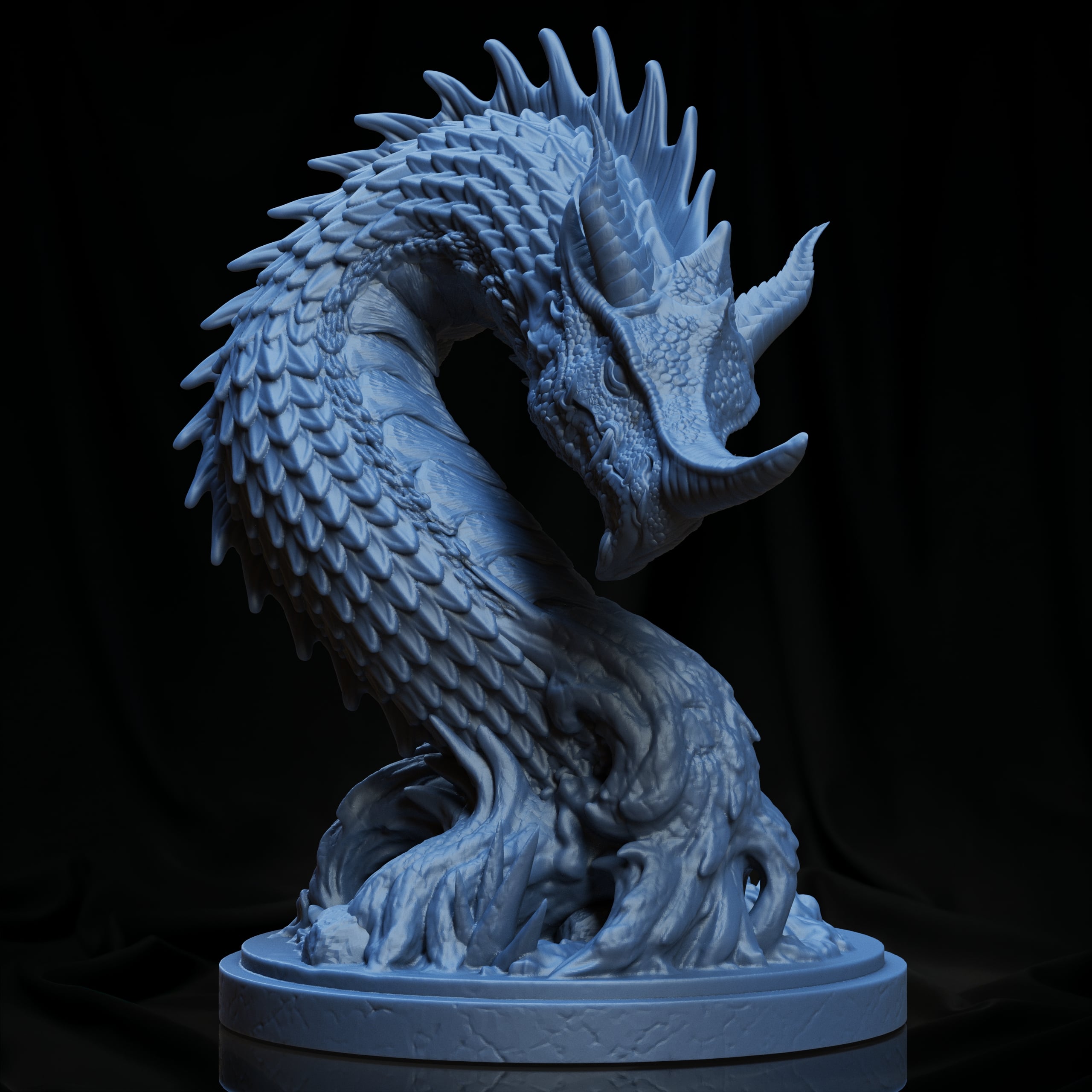 Blue Dragon bust (Pre-Supported) 3d model