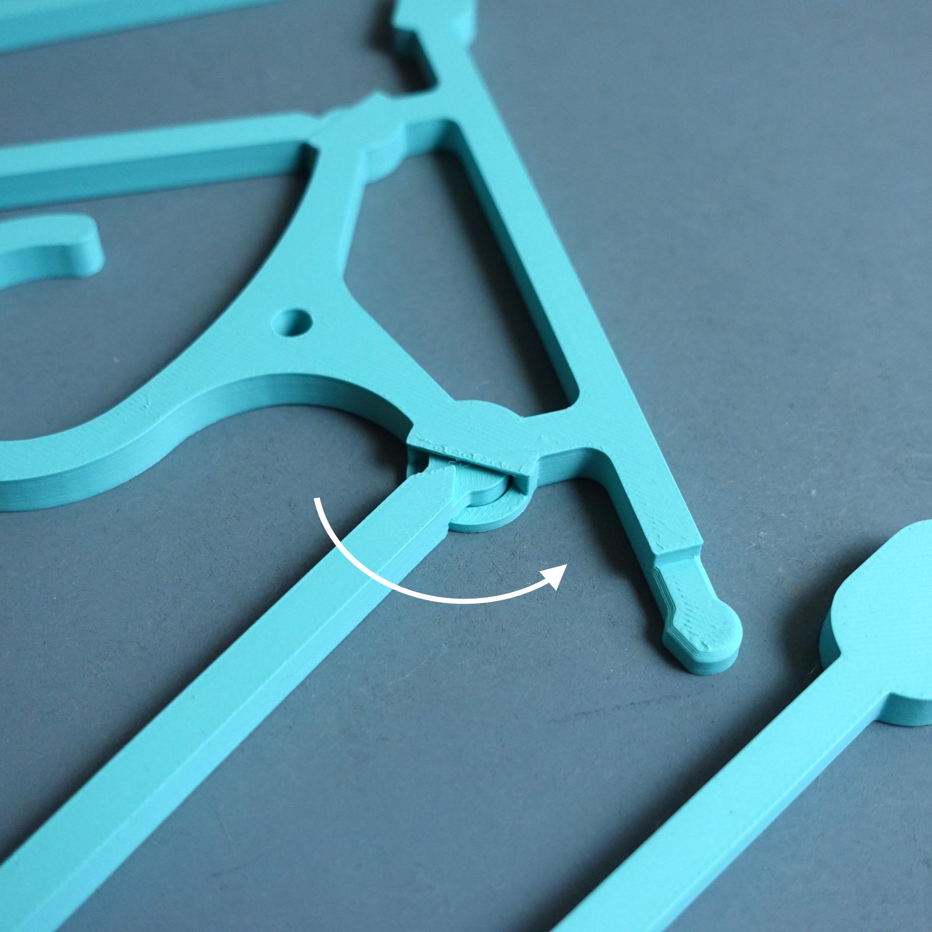 Print-in-place Clothes Hanger, foldable 3d model