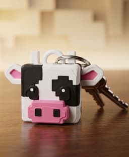 Pixel Cow KeyChain 3d model