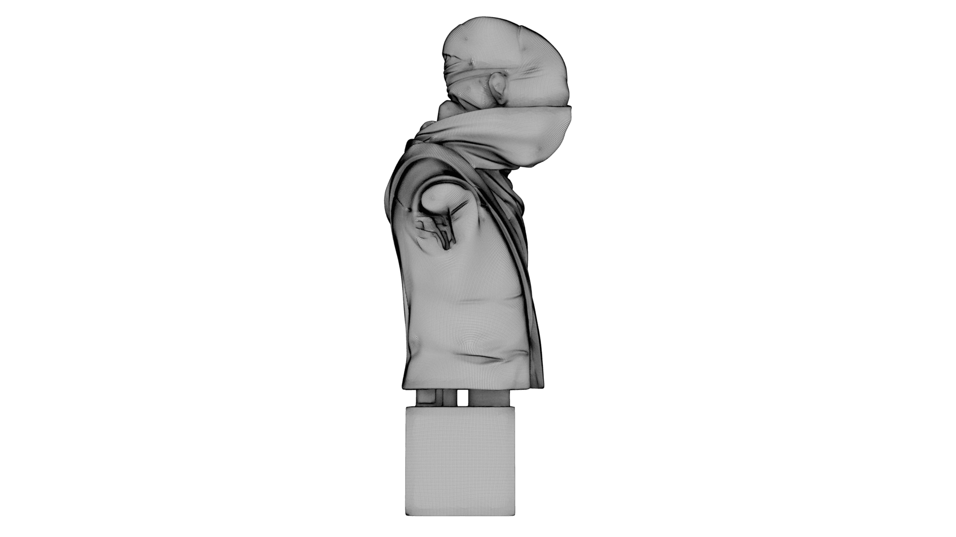 Cracked Marble Bust 3d model