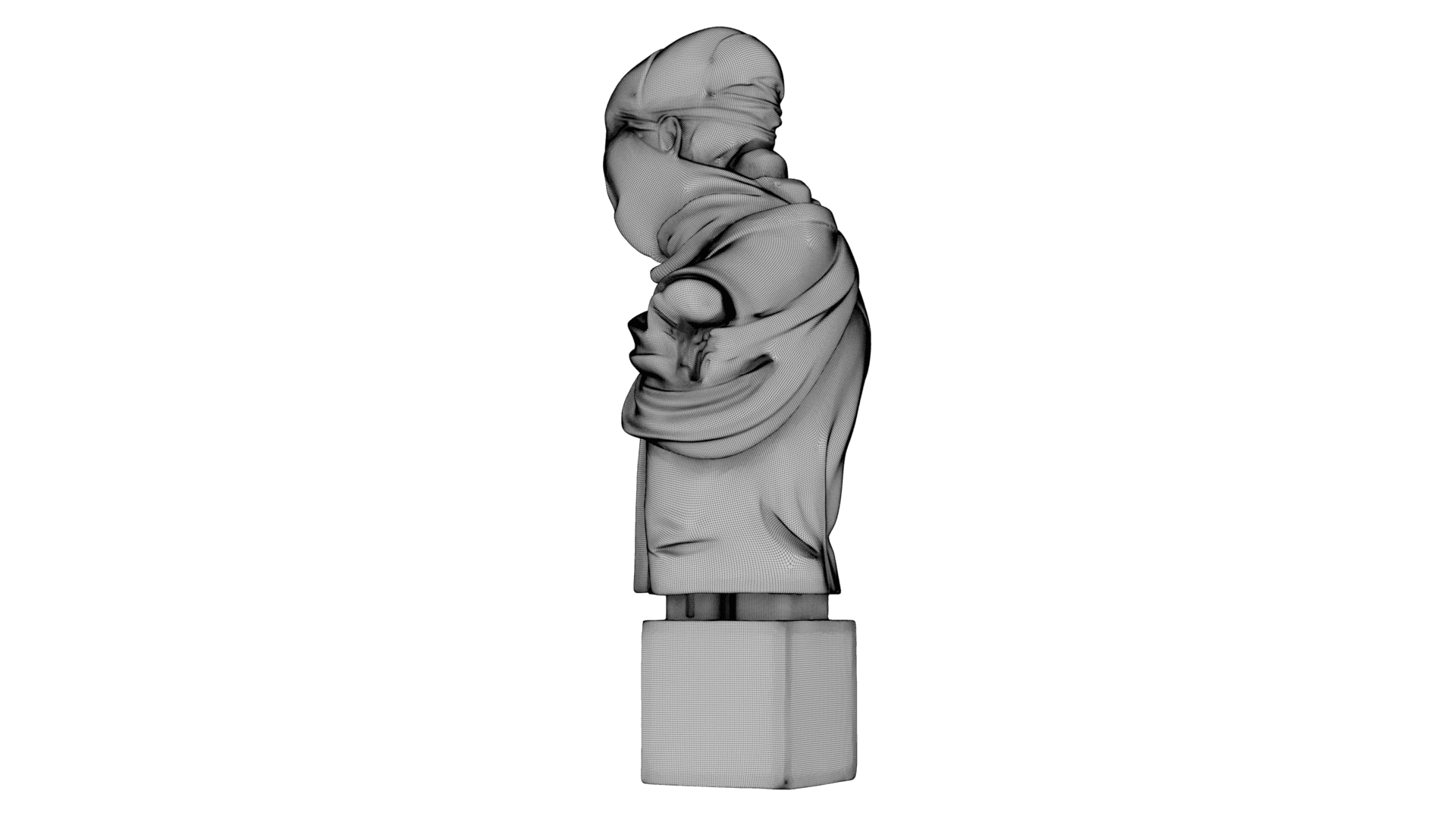 Cracked Marble Bust 3d model