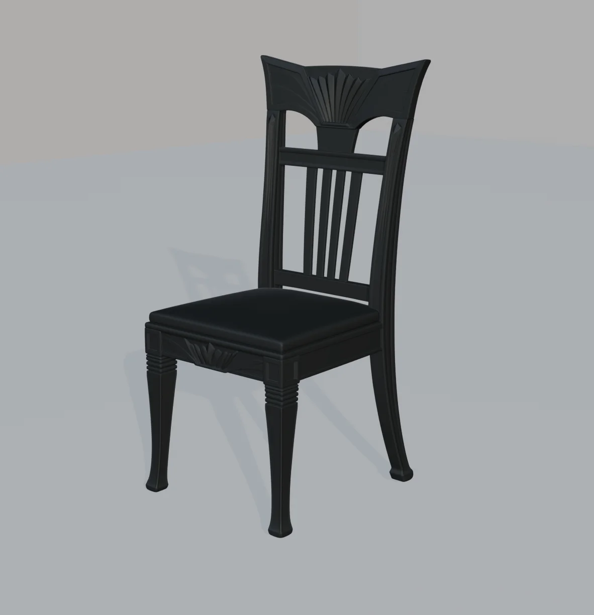 Neo Gothic Chair for BJD Dolls, Dollhouse Gothic Furniture 3d model