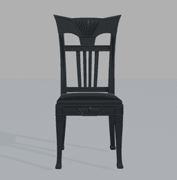 Neo Gothic Chair for BJD Dolls, Dollhouse Gothic Furniture 3d model