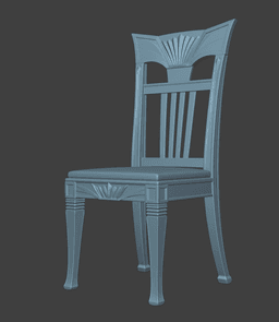 Neo Gothic Chair for BJD Dolls, Dollhouse Gothic Furniture 3d model