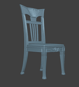 Neo Gothic Chair for BJD Dolls, Dollhouse Gothic Furniture 3d model