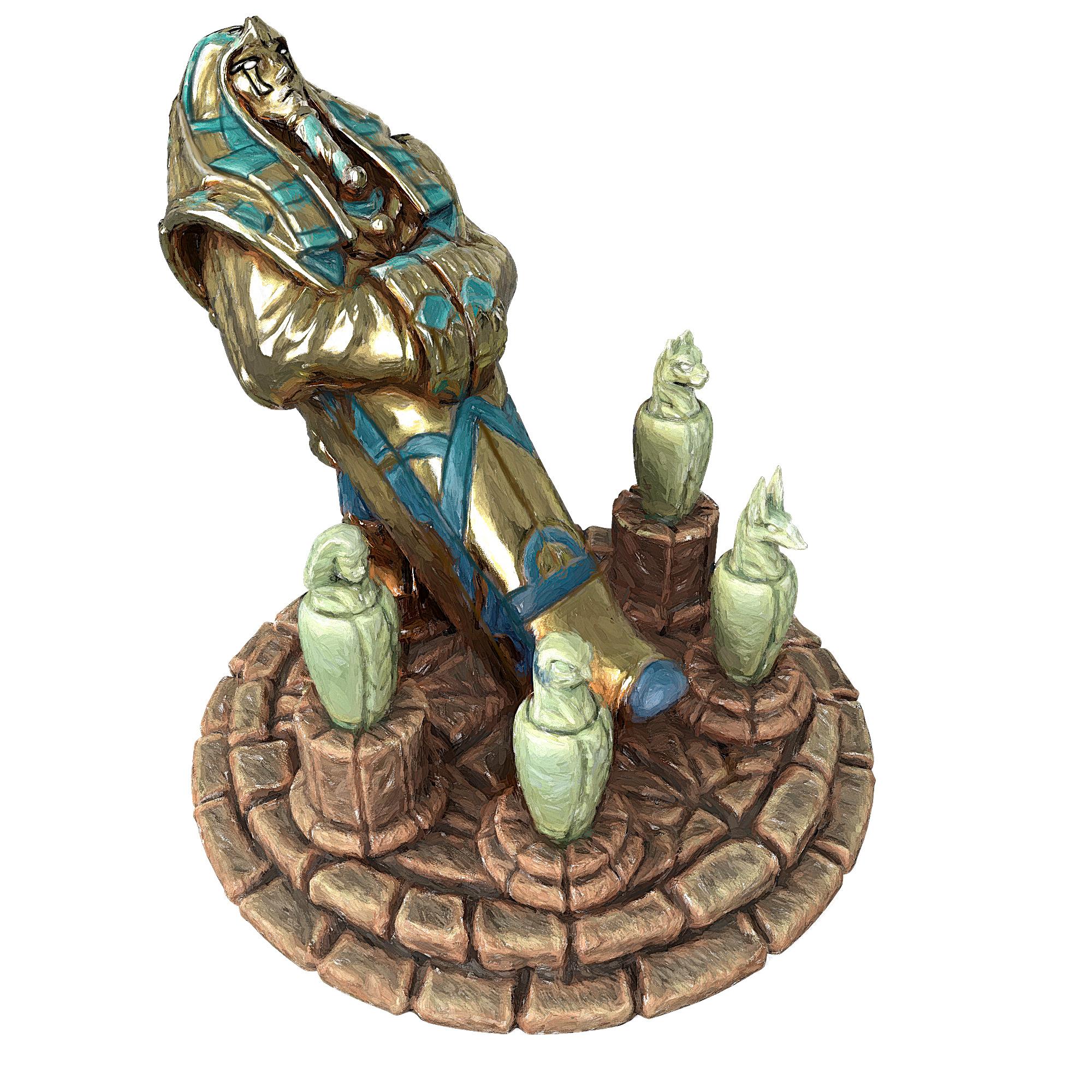 Tomb - Egyptian  Scenery - Court of Anubis -  PRESUPPORTED - Illustrated and Stats - 32mm scale 3d model