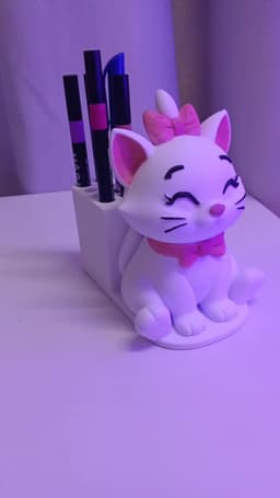 Marie cat pen holder 3d model
