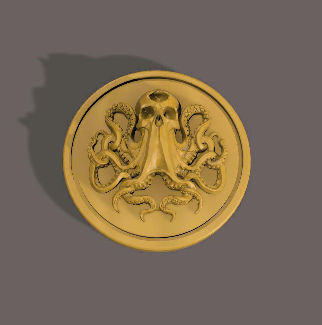 Skull Kraken Coin 3d model