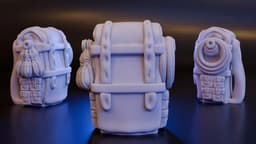 Bag, Pack and Bedroll Collection (DND / TTRPG) 3d model