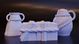 Bag, Pack and Bedroll Collection (DND / TTRPG) 3d model