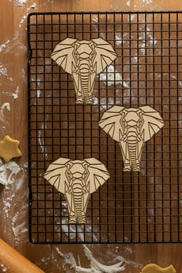 Elephant Cookie Cutter, Biscuit Cutter 3d model