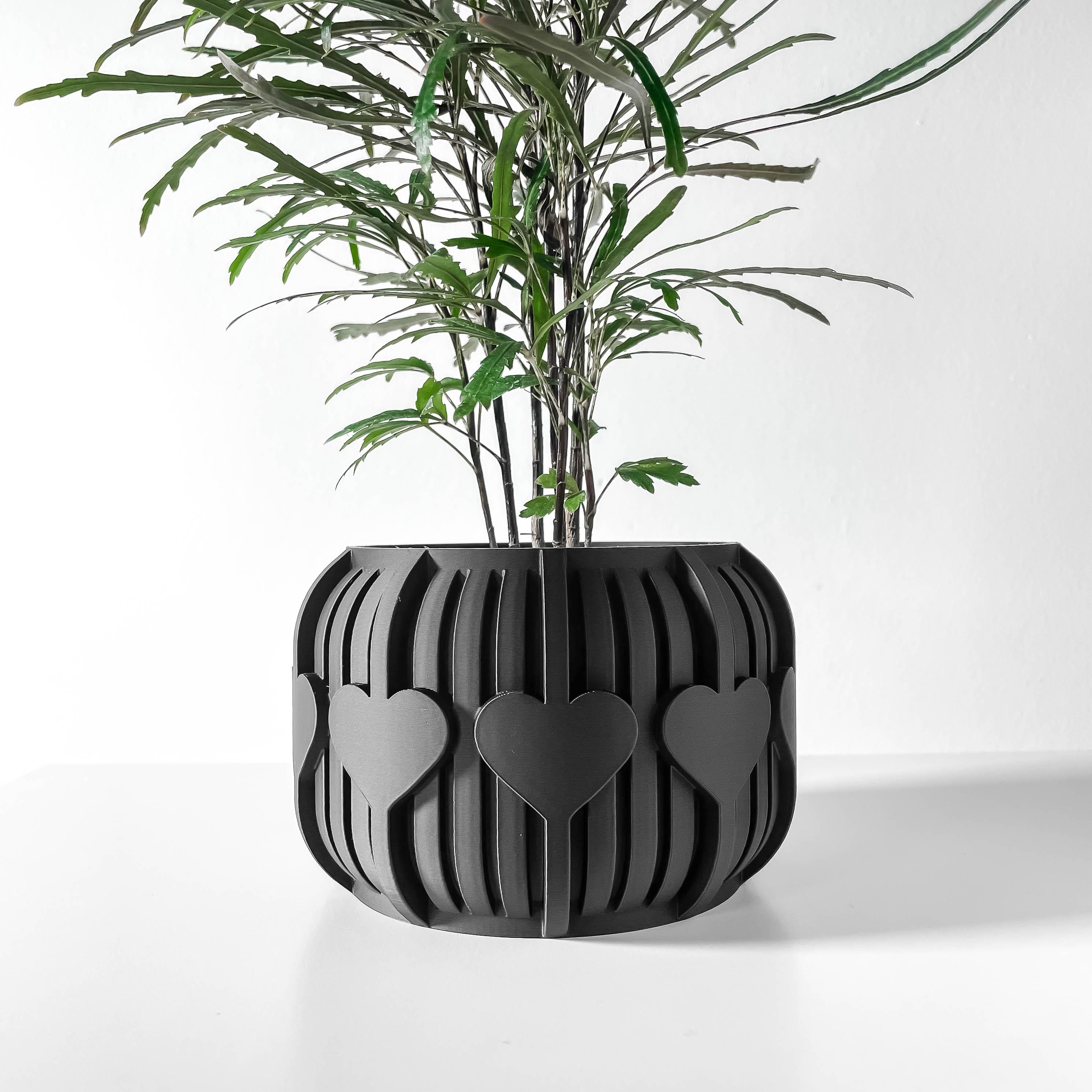 The Aldes Heart Planter Pot with Drainage Tray & Stand: Modern and Unique Home Decor for Plants 3d model