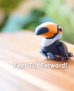 Twiddly Toucan- Articulated Fidget Toucan - Keychain - Ludo 3D Printed Flexy Fidget Toy 3d model