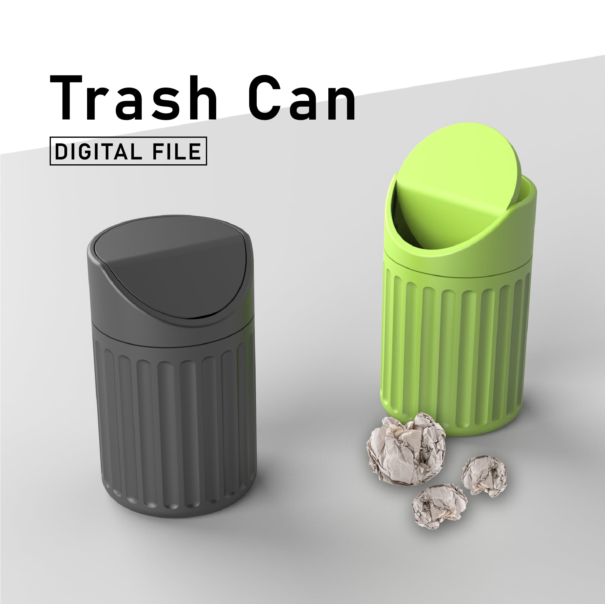 3D Trash Can β Ready to Print! Perfect for mini scenes, desk decor, or organizing 3d model
